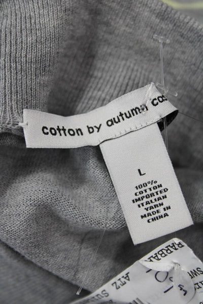 Cotton By Autumn Cashmere Unisex Gray Striped Cotton Pullover Sweater Size L