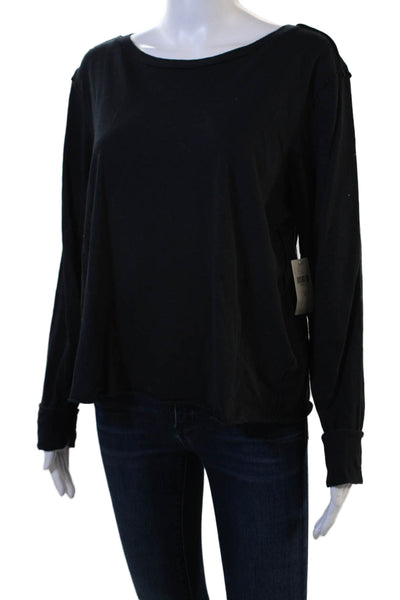 Anthropologie Women Basic Black Cotton Long Sleeve T-Shirt Size M