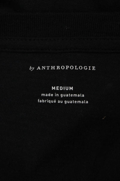 Anthropologie Women Basic Black Cotton Long Sleeve T-Shirt Size M