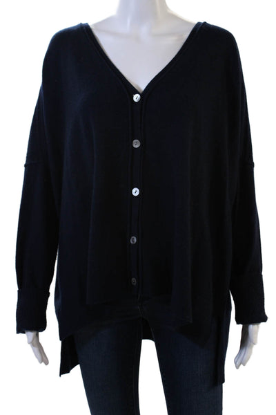 Maison De Papillon Unisex Cardigan Dark Blue V-Neck Button Long Sleeve Size L