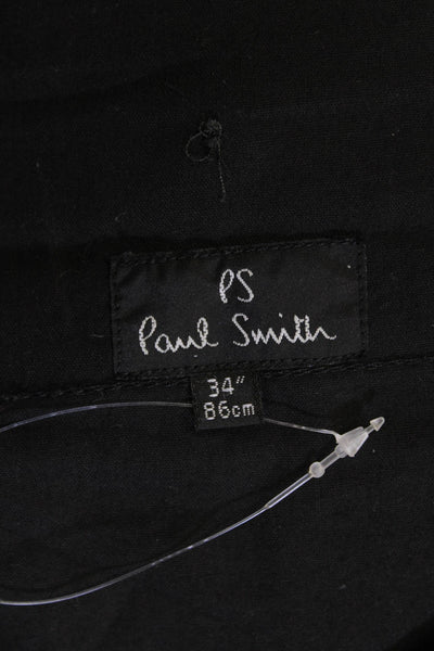 Paul Smith Men Dress Pants Dark Gray Wool Striped Size 34