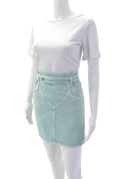 Isabel Marant, Womens A-Line Mini Skirt Light Blue Size S