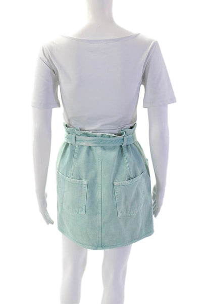 Isabel Marant, Womens A-Line Mini Skirt Light Blue Size S