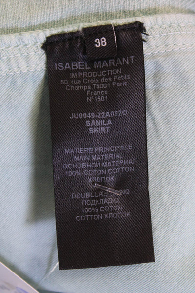 Isabel Marant, Womens A-Line Mini Skirt Light Blue Size S