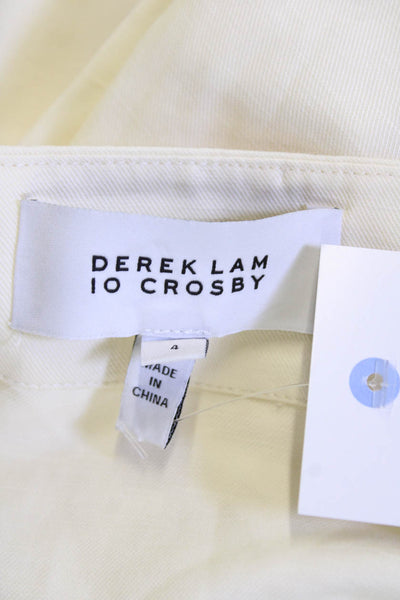 Derek Lam 10 Crosby Women A-Line Pleated Mini Skort Beige Size 4