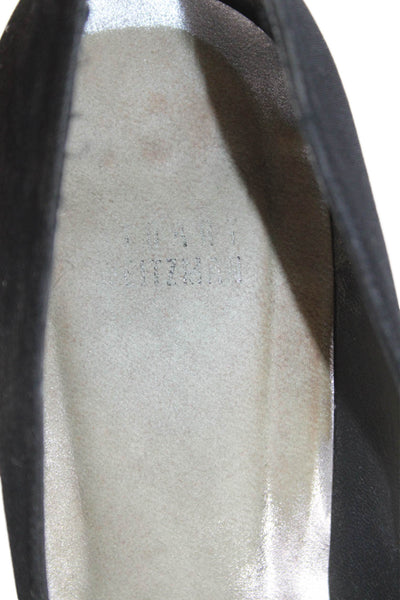 Stuart Weitzman Women's Pointed Toe Suede Leather Stiletto Pumps Black Size 10.5