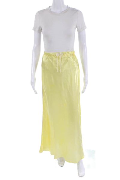 Designer Women Maxi Skirt Yellow Size S