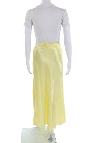 Designer Women Maxi Skirt Yellow Size S