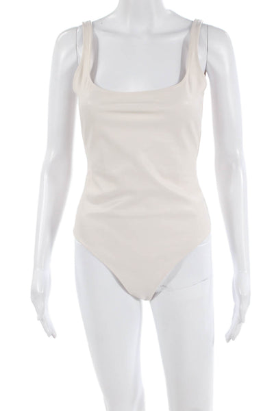 Susana Monaco Women One-Piece Sleeveless Jumpsuit Beige Round Neck Size M