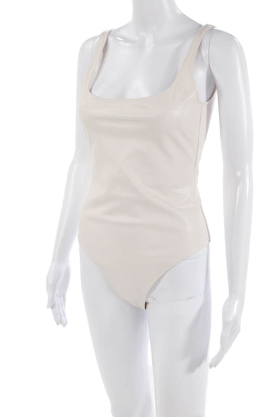 Susana Monaco Women One-Piece Sleeveless Jumpsuit Beige Round Neck Size M