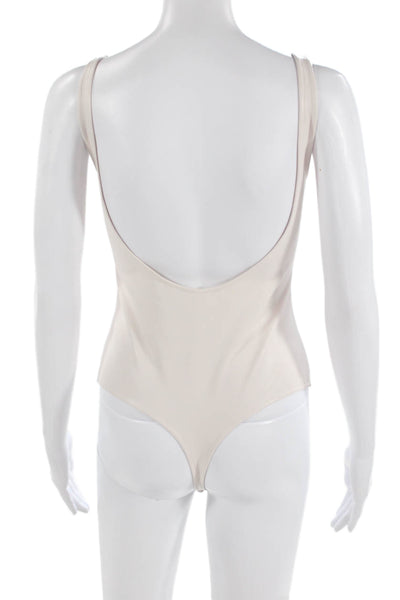 Susana Monaco Women One-Piece Sleeveless Jumpsuit Beige Round Neck Size M