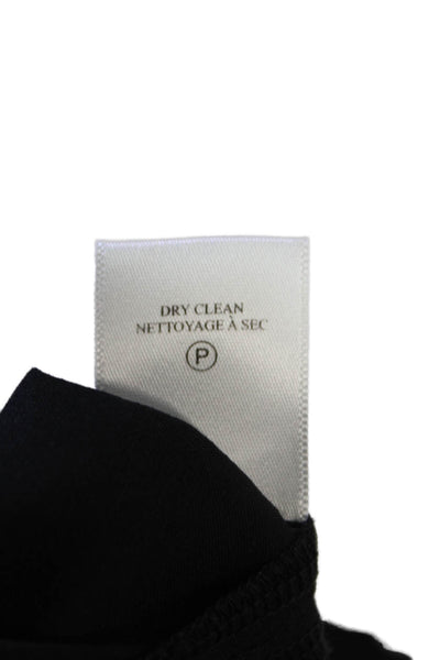 ALC Women Shift Dress Black Short Sleeve Crew Neck Linen Zip Size 6