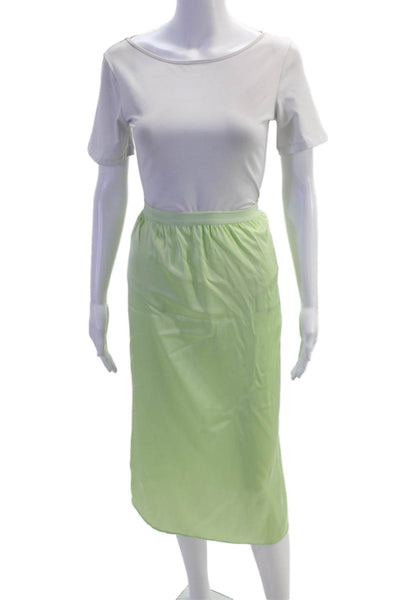 Love Shack Fancy Women Green Solid 100% Polyester Straight Pencil Skirt Size M