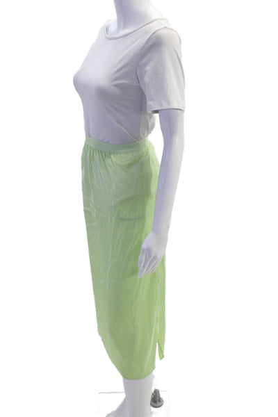Love Shack Fancy Women Green Solid 100% Polyester Straight Pencil Skirt Size M