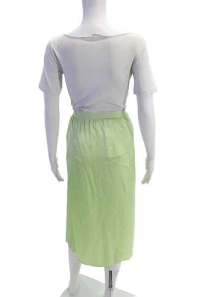 Love Shack Fancy Women Green Solid 100% Polyester Straight Pencil Skirt Size M