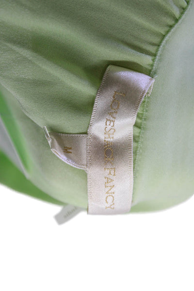 Love Shack Fancy Women Green Solid 100% Polyester Straight Pencil Skirt Size M