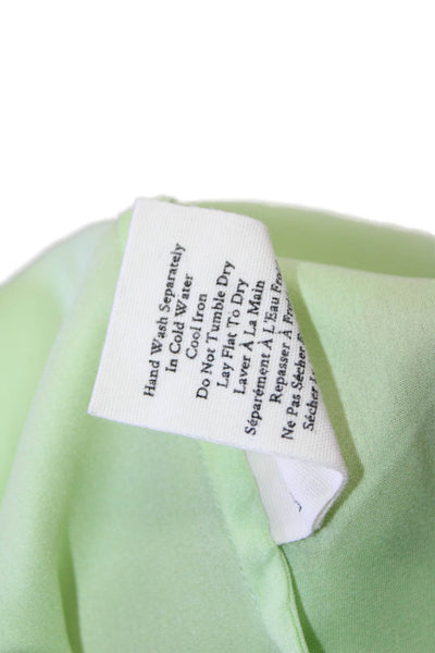 Love Shack Fancy Women Green Solid 100% Polyester Straight Pencil Skirt Size M