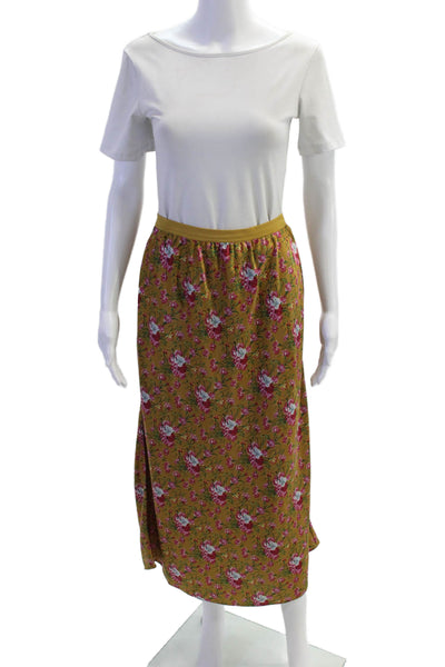 Love Shack Fancy Women Maxi Peasant Floral Yellow Skirt Size XS