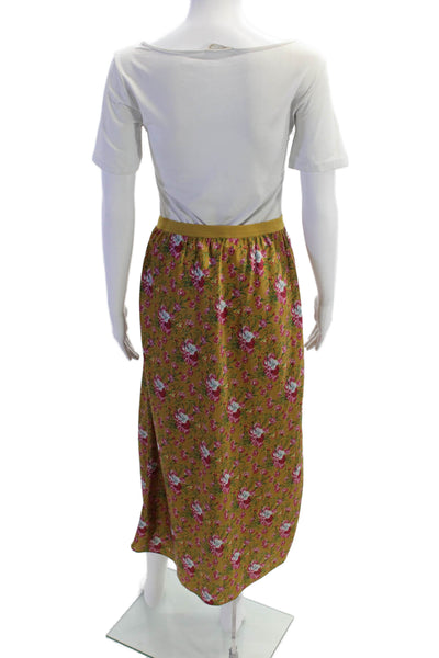 Love Shack Fancy Women Maxi Peasant Floral Yellow Skirt Size XS