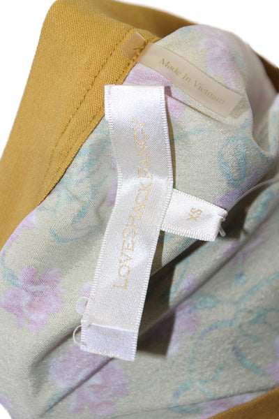 Love Shack Fancy Women Maxi Peasant Floral Yellow Skirt Size XS
