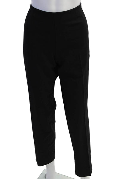 Piazza Sempione Women Ankle Dress Pants Black Virgin Wool Size 48
