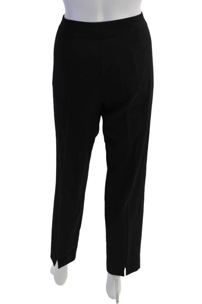 Piazza Sempione Women Ankle Dress Pants Black Virgin Wool Size 48