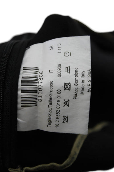 Piazza Sempione Women Ankle Dress Pants Black Virgin Wool Size 48