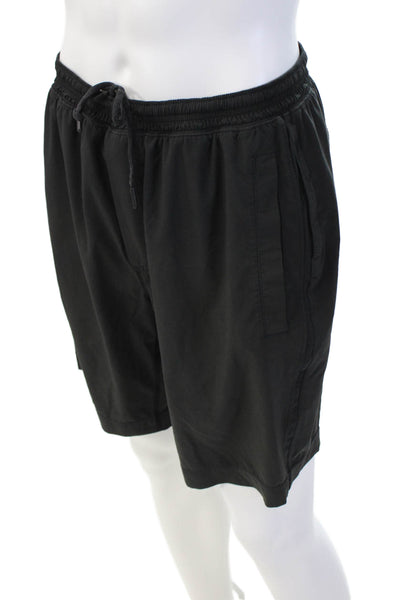 Lululemon Mens Sweat Shorts Black Nylon Blend Drawstring Size S