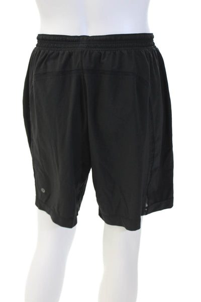 Lululemon Mens Sweat Shorts Black Nylon Blend Drawstring Size S