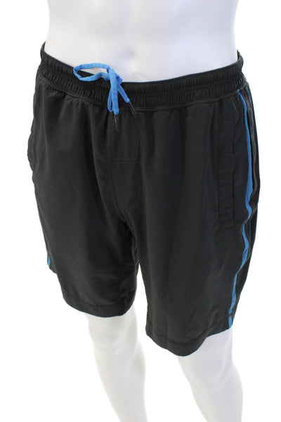 Lululemon Mens Sweat Shorts Black Drawstring Nylon Blend Size Small