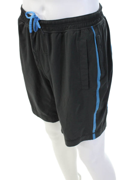 Lululemon Mens Sweat Shorts Black Drawstring Nylon Blend Size Small