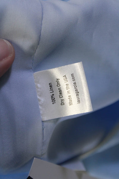 Laura Garcia Womens Mini Linen Skirt Light Blue Solid Short Size 0