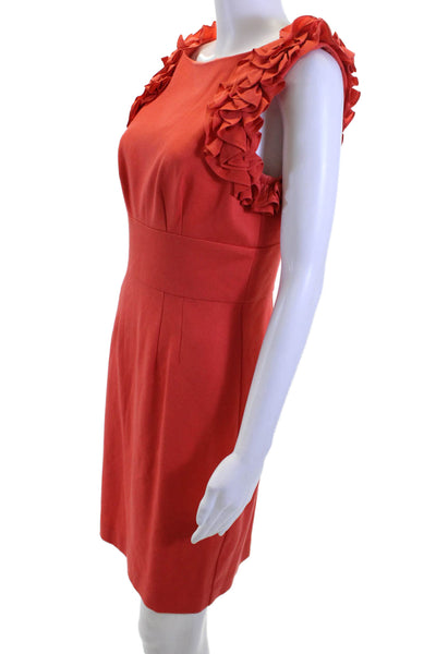 Trina Turk, Womens, Red Sheath Dress, Sleeveless, Round Neck, Zip, Size 6