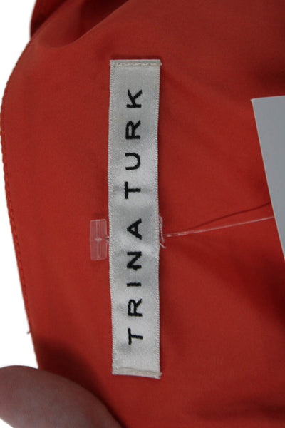 Trina Turk, Womens, Red Sheath Dress, Sleeveless, Round Neck, Zip, Size 6