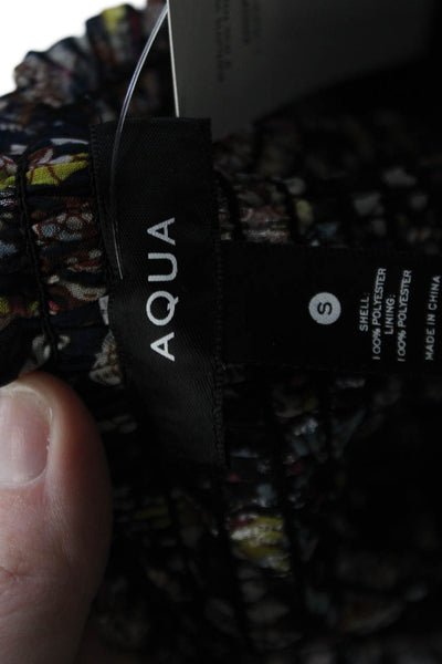 Aqua Womens Flare Mini Skirt Black Paisley 100% Polyester Size S