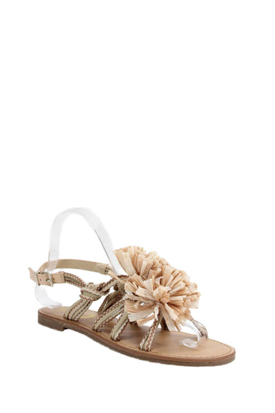 Circus by Sam Edelman Womens Strappy Woven Tassel Detail Sandals Beige Size 6.5