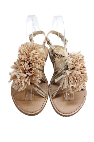 Circus by Sam Edelman Womens Strappy Woven Tassel Detail Sandals Beige Size 6.5