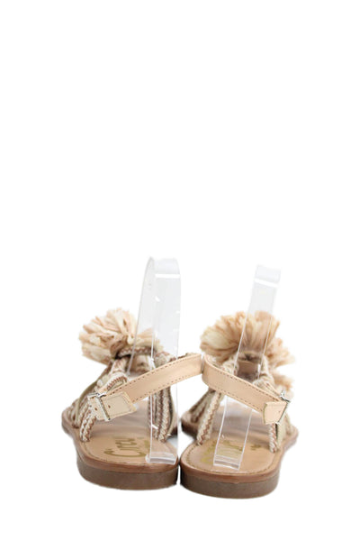 Circus by Sam Edelman Womens Strappy Woven Tassel Detail Sandals Beige Size 6.5