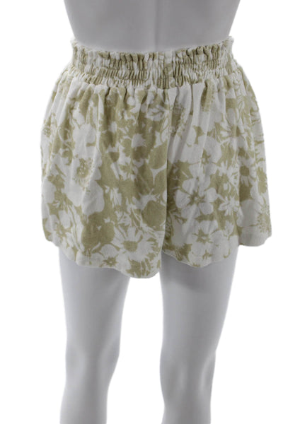 Faithfull The Brand Unisex Beige Floral Cotton Shorts Size 4