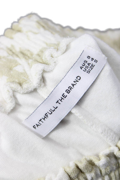Faithfull The Brand Unisex Beige Floral Cotton Shorts Size 4