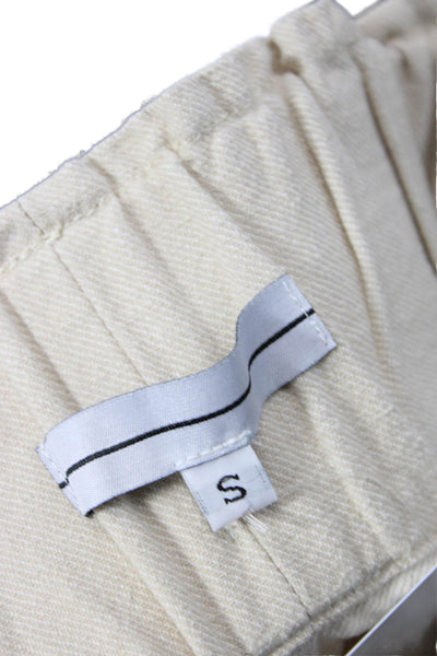 The Line Unisex Beige Cotton Blend Solid Beach Shorts Size S