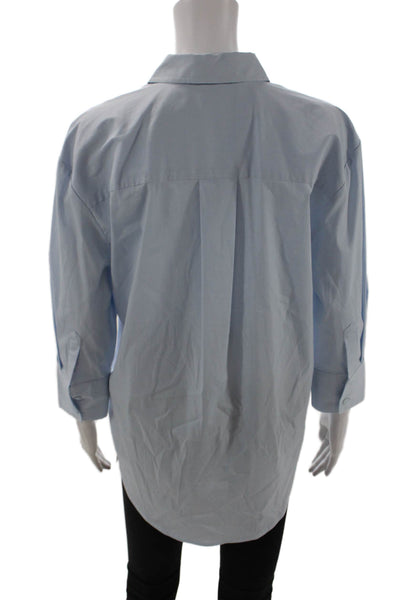Liverpool Los Angeles Women Light Blue Collared Button-Up 3/4 Sleeve Size XS