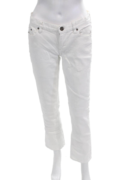J Crew Women Cropped White Jeans Size 29