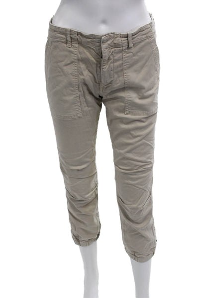 Nili Lotan Women Capri Cargo Pants Beige Button Size 4