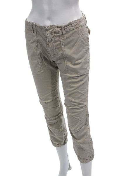 Nili Lotan Women Capri Cargo Pants Beige Button Size 4