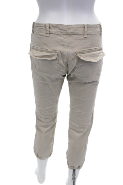 Nili Lotan Women Capri Cargo Pants Beige Button Size 4
