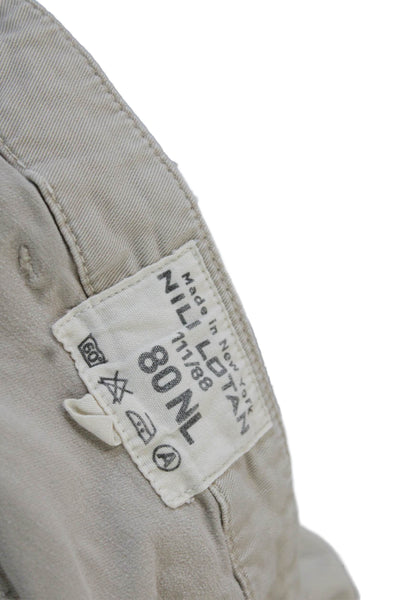 Nili Lotan Women Capri Cargo Pants Beige Button Size 4