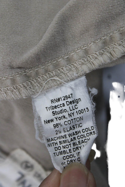 Nili Lotan Women Capri Cargo Pants Beige Button Size 4