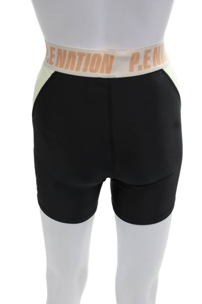 P.E. Nation Unisex Biker Shorts Beige Animal Print Size S