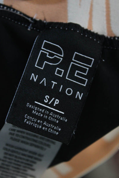 P.E. Nation Unisex Biker Shorts Beige Animal Print Size S